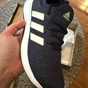 Adidas Black and White Sneakers with Signature Stripes
